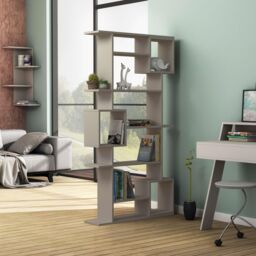 Decortie Soto' Bookcase Modern Wall Mountable 173cm in Grey - Size: 2 Pack - thumbnail 6