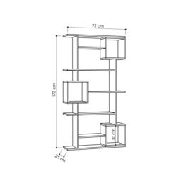 Decortie Soto' Bookcase Modern Wall Mountable 173cm in Grey - Size: 2 Pack - thumbnail 4