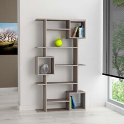 Decortie Soto' Bookcase Modern Wall Mountable 173cm in Grey - Size: 2 Pack - thumbnail 1