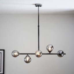 Netlighting Grosseto Bar Pendant Black Chrome Plate Smoked Mirror Glass - thumbnail 2