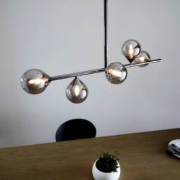 Netlighting Grosseto Bar Pendant Black Chrome Plate Smoked Mirror Glass - thumbnail 4