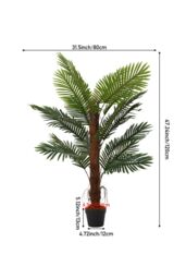Garden Sanctuary 120cm Garden Artificial Palm Tree Potted for Home Decor in Green - thumbnail 2