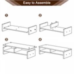 Nordara White-Computer Desktop Monitor Stand in White - Size: 100 cm - thumbnail 3