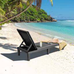 Gymax Chaise Lounge Chair Lightweight Adjustable Patio Lounge Recliner Chair in Black - thumbnail 6