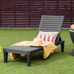 Gymax Chaise Lounge Chair Lightweight Adjustable Patio Lounge Recliner Chair in Black - thumbnail 7