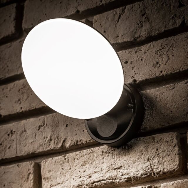 CGC Lighting Ezra Slim Round Black LED Outdoor Wall Light 10W 1000lm 4000k Natural White LED - image 1