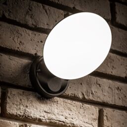 CGC Lighting Ezra Slim Round Black LED Outdoor Wall Light 10W 1000lm 4000k Natural White LED - thumbnail 2