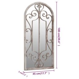 Berkfield Home Garden Mirror Sand 100x45 cm Iron for Outdoor Use in Beige - thumbnail 6