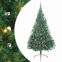Berkfield Home Artificial Pre-lit Christmas Tree Green 240 cm PVC - thumbnail 2