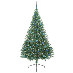 Berkfield Home Artificial Pre-lit Christmas Tree Green 240 cm PVC - thumbnail 3