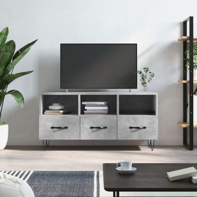 Berkfield Home TV Cabinet Concrete Grey 102x36x50 cm Engineered Wood - Size: 102 x 36 x 50 cm - image 1