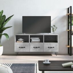 Berkfield Home TV Cabinet Concrete Grey 102x36x50 cm Engineered Wood - Size: 102 x 36 x 50 cm - thumbnail 1