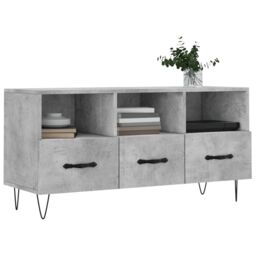 Berkfield Home TV Cabinet Concrete Grey 102x36x50 cm Engineered Wood - Size: 102 x 36 x 50 cm - thumbnail 3