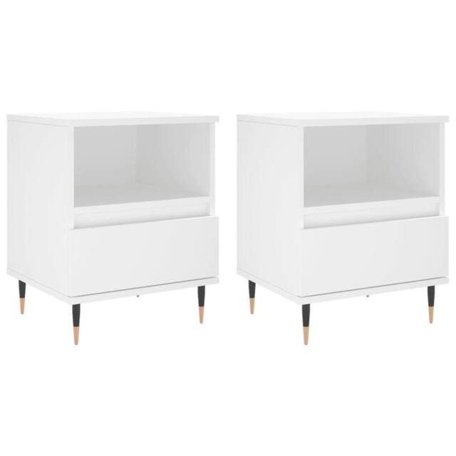Berkfield Home Bedside Cabinets 2 pcs White 40x35x50 cm Engineered Wood - Size: 40 x 35 x 50 cm - image 1