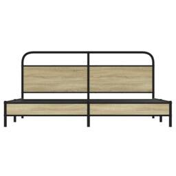 Berkfield Home Metal Bed Frame without Mattress Sonoma Oak 180x200 cm Super King in Brown - thumbnail 5