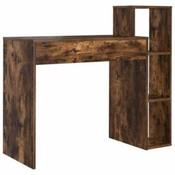 Berkfield Home Elegant Writing Desk Smoked oak Particle board Medium Writing Desk in Brown - thumbnail 7