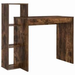 Berkfield Home Elegant Writing Desk Smoked oak Particle board Medium Writing Desk in Brown - thumbnail 3