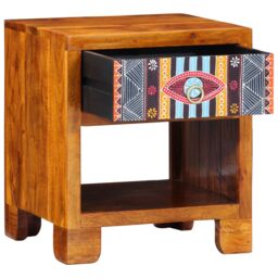 Berkfield Home Side Cabinet 40x35x45 cm Solid Wood Acacia in Brown - Size: 40 x 35 x 45 cm - thumbnail 3