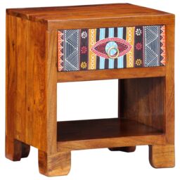 Berkfield Home Side Cabinet 40x35x45 cm Solid Wood Acacia in Brown - Size: 40 x 35 x 45 cm - thumbnail 7