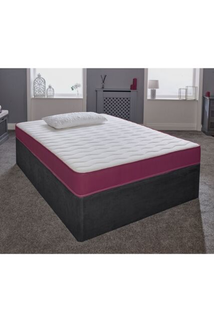 eXtreme Comfort Ltd Cooltouch Colours White Wave Hybrid Memory Foam & Pinna-Coil Innerspring Mattress With Purple Border - Size: Single - image 1