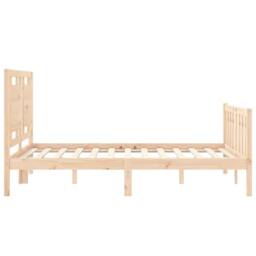Berkfield Home Bed Frame with Headboard 120x200 cm Solid Wood in Natural - thumbnail 7