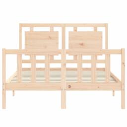 Berkfield Home Bed Frame with Headboard 120x200 cm Solid Wood in Natural - thumbnail 6