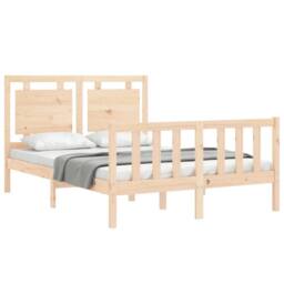 Berkfield Home Bed Frame with Headboard 120x200 cm Solid Wood in Natural - thumbnail 4