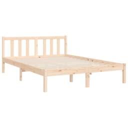 Berkfield Home Bed Frame with Headboard 120x200 cm Solid Wood in Natural - thumbnail 9