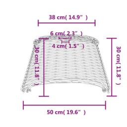 Berkfield Home Charming Ceiling Lamp Shade White √ò50x30 cm Wicker - Size: 50x30 cm - thumbnail 7