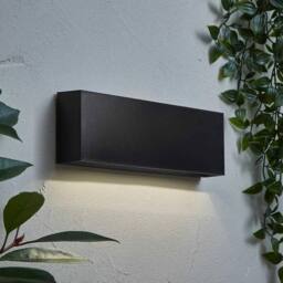 SPETLEK Garden Wall Light Fitting Black Slim Line Outdoor Integrated LED Down - thumbnail 1