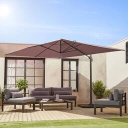 sweeek 3x4m Rectangular Cantilever Parasol in Black