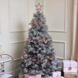 Melody Maison Pink Sparkle Ruffle Christmas Tree Ribbon - 270cm (2.7m / 106.3') in Baby Pink - thumbnail 3