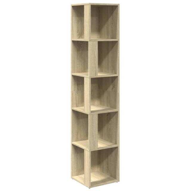 Berkfield Home Corner Cabinet Sonoma Oak 33x33x164.5 cm Engineered Wood in Light Tan - image 1