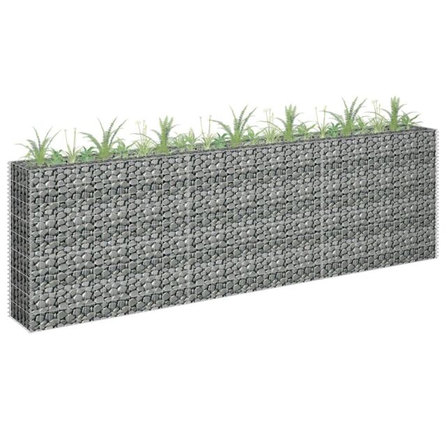 Berkfield Home Gabion Raised Bed Galvanised Steel 270x30x90 cm in Silver - Size: 270 x 30 x 90 cm - image 1
