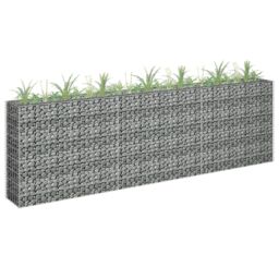 Berkfield Home Gabion Raised Bed Galvanised Steel 270x30x90 cm in Silver - Size: 270 x 30 x 90 cm