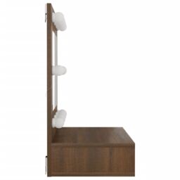 Berkfield Home Mirror Cabinet with LED Brown Oak 60x31.5x62 cm - thumbnail 6