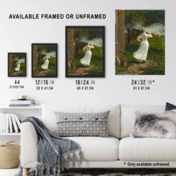 "Artery8 Blowing the Dinner Horn Winslow Homer Wall Art Poster Print in Orange - Size: W24"" x H32""" - thumbnail 3