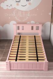 Somnior Elwood 3FT Single Solid Wooden Pink Bed with Mattress & 3 Drawers - thumbnail 2
