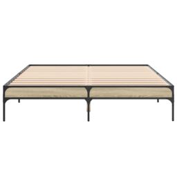 Berkfield Home Bed Frame without Mattress Sonoma Oak 160x200 cm in Brown - thumbnail 4