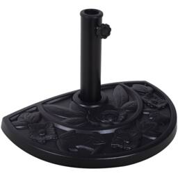 OUTSUNNY 9kg Half Round Parasol Umbrella Base Resin Outdoor Garden Furniture in Black - thumbnail 2