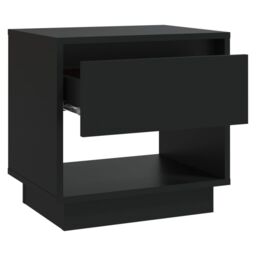 Berkfield Home Bedside Cabinet Black 45x34x44 cm Engineered Wood - Size: 45 x 34 x 44 cm - thumbnail 5