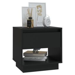 Berkfield Home Bedside Cabinet Black 45x34x44 cm Engineered Wood - Size: 45 x 34 x 44 cm - thumbnail 3