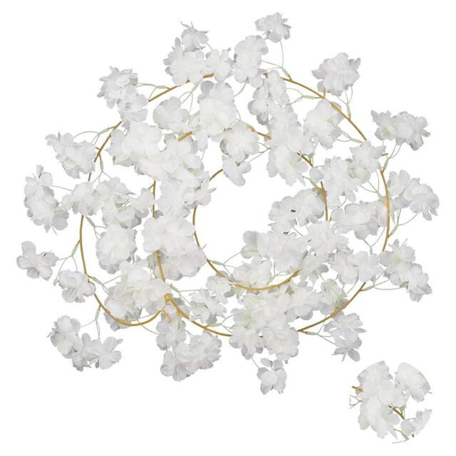 Neel Blue Artificial Silk Cherry Blossom Haning Vine - 144 Head - Baby Pink - 180cm long in Cream - image 1