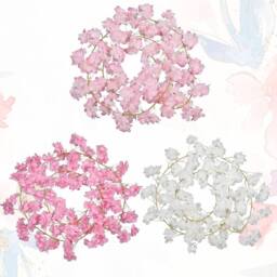 Neel Blue Artificial Silk Cherry Blossom Haning Vine - 144 Head - Baby Pink - 180cm long in Cream - thumbnail 5