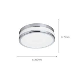 Eglo LED PALERMO Bathroom Light, Warm White 3000K IP44 Chrome & Satin Glass in Silver - thumbnail 4