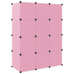 Berkfield Home Practical Cube Storage Cabinet for Kids with 12 Cubes Pink PP - thumbnail 5