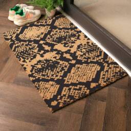 Artsy Mats Snake Print Coir Doormat (90 x 60cm) in Black - Size: 60 cm x 90 cm - thumbnail 2