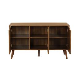 sweeek 120cm walnut-effect sideboard with 3 doors & 3 shelves in Dark Brown - thumbnail 7