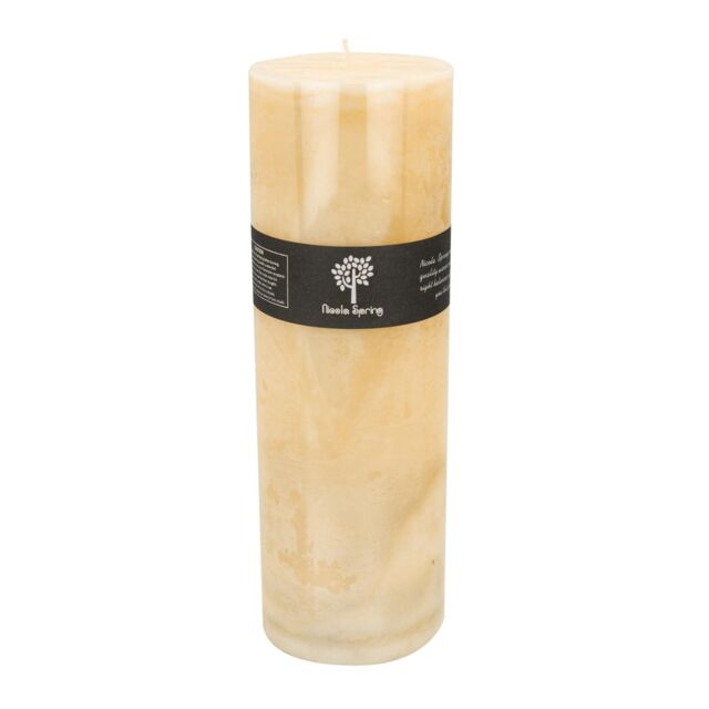 Nicola Spring Round Vanilla Pillar Candle - 215 Hours - Cream in Beige - image 1