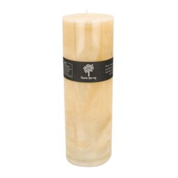 Nicola Spring Round Vanilla Pillar Candle - 215 Hours - Cream in Beige